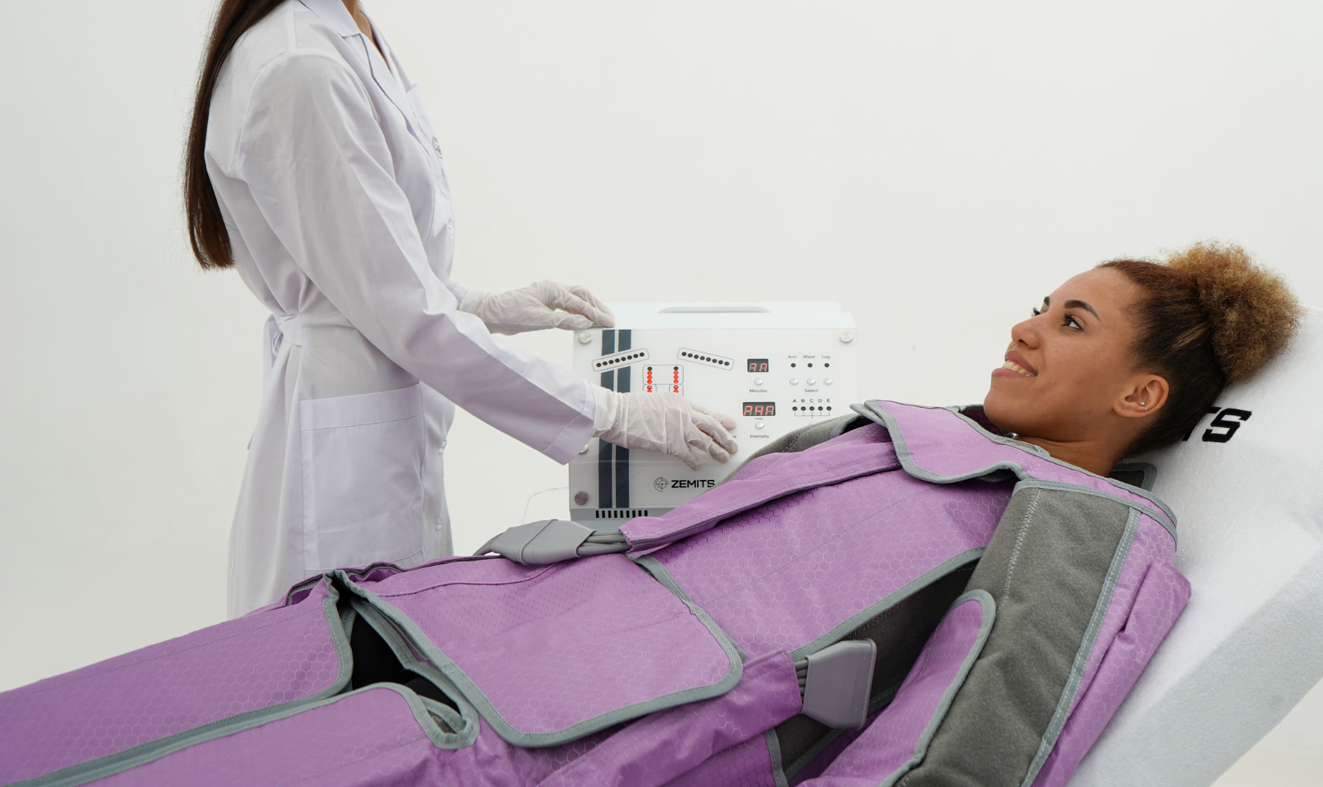 Full body lymphatic drainage pressotherapy suit with Zemits Demeter 2.0 device at RegenSuites Basingstoke